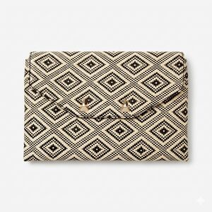 Stella & Dot "Always By Your Side" Woven Diamond Geometric Clutch Bag
